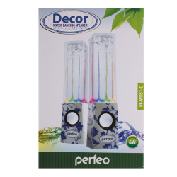 Колонки Perfeo "Water Dancing DEKOR" (PF-WDS1-C) 2х3 Вт, USB ceramic effect