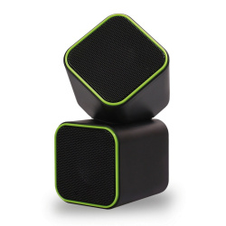 Колонки SmartBuy CUTE, мощность 6Вт, USB, черно-зеленые (SBA-2580)/60