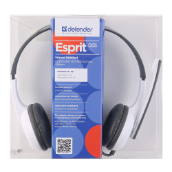 Гарнитура Defender стерео Esprit 055 серый, кабель 2 м