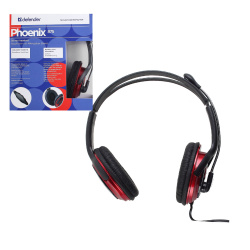 Гарнитура Defender стерео Phoenix HN-875, черный+красный.,кабель 1,8 м