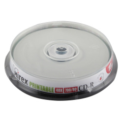 Лазер диск Mirex CD-R 700Mb 48x Cake Box 10 шт. PRINT