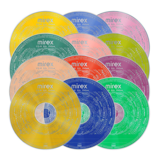Лазер диск Mirex CD-R 700Mb 52x Cake Box 50 шт. Random Color