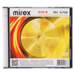 Лазер диск Mirex DVD-R 4.7 Gb 16х Slim