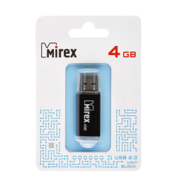 Флеш-память USB 4 Gb Mirex Unit USB 2.0, черный (13600-FMUUND04)