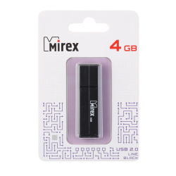 Флеш-память USB 4 Gb Mirex Line White, черный