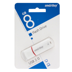 Флеш-память USB 8 Gb Smartbuy Crown White