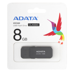 Флеш-память USB 8 Gb A-DATA UV240, USB 2.0, Черный