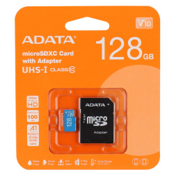 Карта памяти microSDXC 128GB Class 10 UHS-I A1 100/25 MB/s A-DATA (SD адаптер)