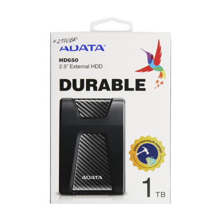 Внешний жёсткий диск A-DATA 1Tb HD650 USB 3.1 черный