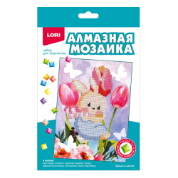 Мозаика Картина алмазная по номерам 17*21см част выклад Розовый фламинго М013 на картоне