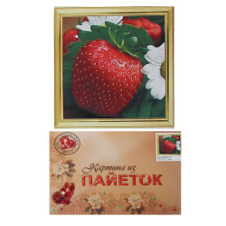 Мозаика Картина из пайеток 30*30см част выклад Клубника CMD006 с подрамником