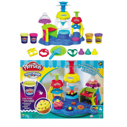 Масса для лепки 4цв по 42,5гр 20детал Play-Doh Фабрика пирожных А0318 желт, корич, роз, фиол