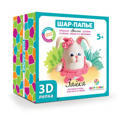 Раскраска пластилином папье-маше Зайка 3D B02683