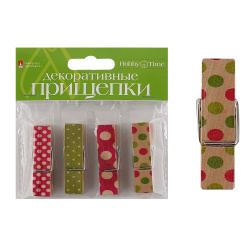 Прищепки деревянные набор 4шт №3 Горошек 2-360/03