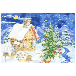 Раскраска по номерам на холсте 30*40 Горная речка Х-6886