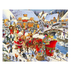 Раскраска по номерам на картоне 30*40 Санта-Клаус KS015