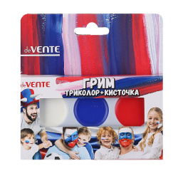 Краски для лица и тела 3цв(триколор) 20гр +кисточка deVENTE 8078725