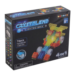 Конструктор пластик светодиодный CRYSTALAND 4 в 1 Супергонки 74дет SM311910
