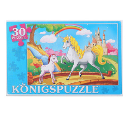 Пазлы 30эл 215*300 Мир единорогов Konigspuzzle ПК30-5762