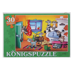 Пазлы 30эл 215*300 Волк и семеро козлят Konigspuzzle ПК30-5756