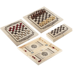 Игра настольная Шахматы, шашки, нарды 30*30см дерево ИН-8066