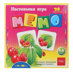 Игра развивающая МЕМО 36 карт Фруктовый коктейль 36Инм_11098