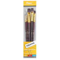Набор кистей 5шт Синтетика жестк №1,5,6,8,10 ассорти Creative Pinax 699995