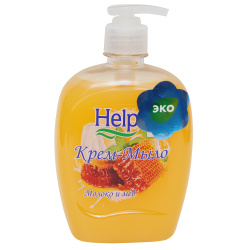 Жидкое мыло HELP 500мл (с курком) Молоко мед 5-0355