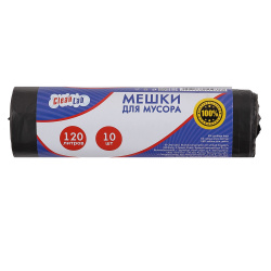 Мешки для мусора 68*108,120л 12мкм CleanLab ПНД (10шт/рул)9050710 черн
