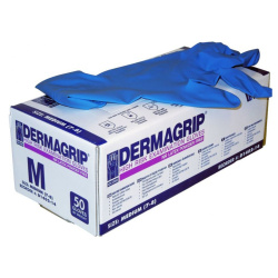 Перчатки латексные, Dermagrip, размер M, сверхпрочные, упаковка 25пар